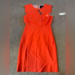 NWT J.Crew Resume Neon Orange Italian Stretch Wool by Tollegno 1900 Sheath Dress